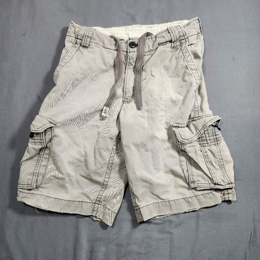 Aeropostale Cargo Shorts Men Sz. 29X12 Beige Khaki 100% Cotton Outdoor Y2k EUC
